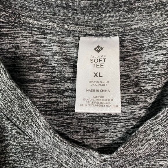Member's Mark Soft‎ T Shirt Women's V-neck Gray Size XL Stretch Short Sleeve - Picture 3 of 9